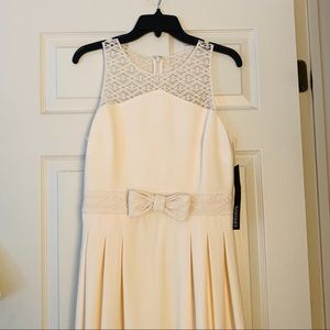 Bradley Mischka Crepe Bow Dress White size 6